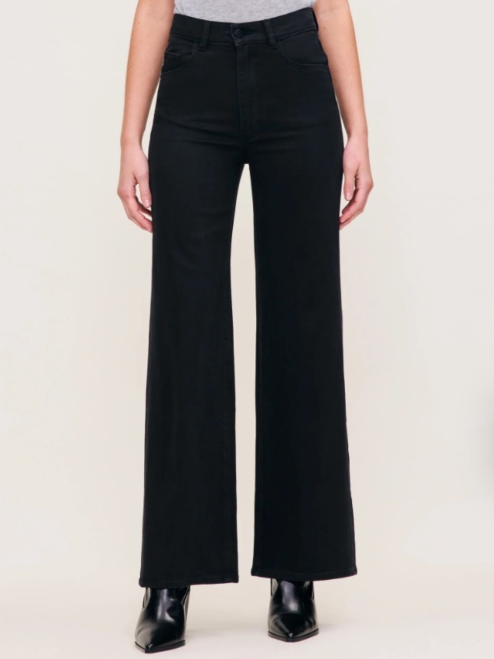 DL1961 Woman’s Hepburn Wide Leg High Rise Vintage Jet Black - Size 30
